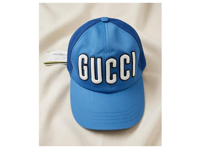 Cappellino Gucci in cotone e nylon Blu - vista 2