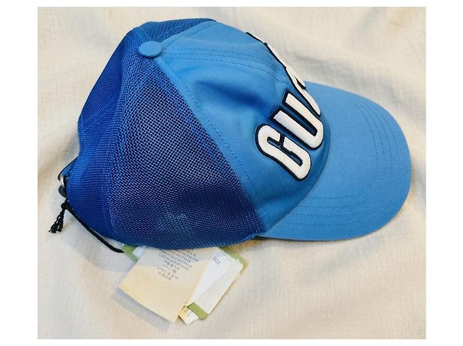 Cappellino Gucci in cotone e nylon Blu - vista 3