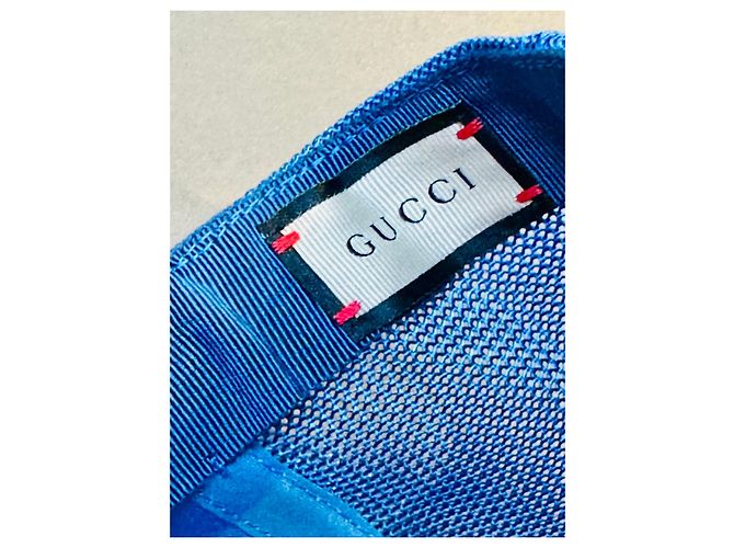 Cappellino Gucci in cotone e nylon Blu - vista 5