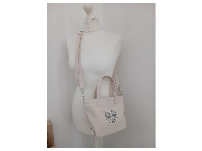 Borsa Tote Karl Lagerfeld Choupette Beige - vista 8