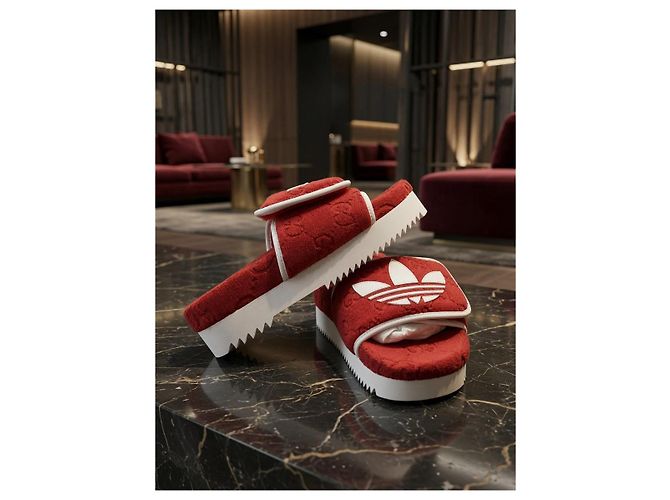 Sandali Gucci x Adidas Rosso - vista 9