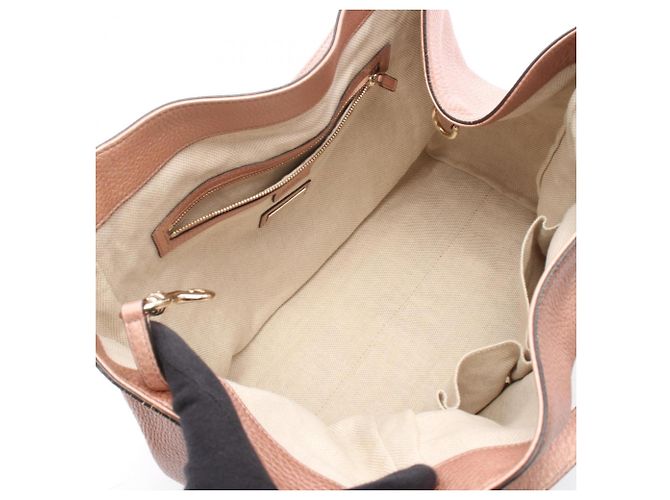 Borsa Tote Gucci Soho Cellarius Interlocking G Metallic Rosa Metallico - vista 3