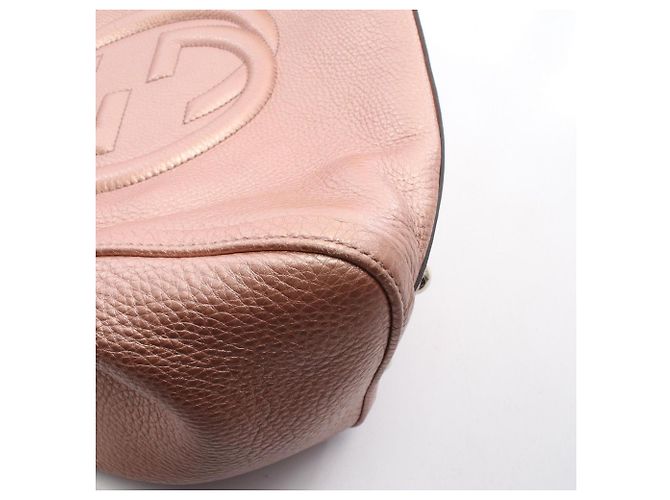 Borsa Tote Gucci Soho Cellarius Interlocking G Metallic Rosa Metallico - vista 6