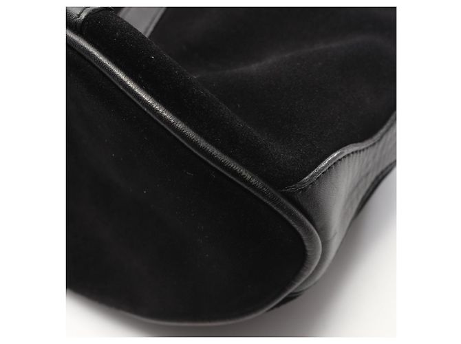 Borsa Gucci Bamboo nera in scamosciato e pelle Nero - vista 11