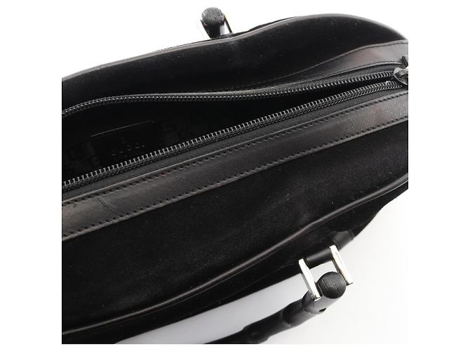 Borsa Gucci Bamboo nera in scamosciato e pelle Nero - vista 5