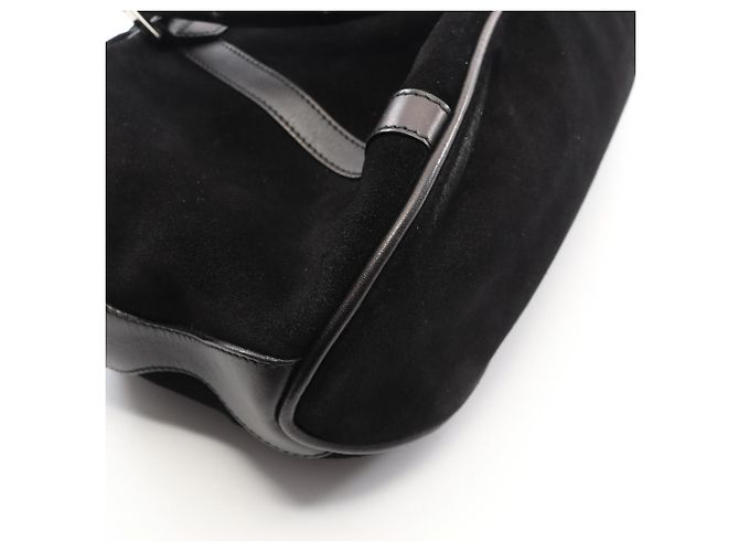Borsa Gucci Bamboo nera in scamosciato e pelle Nero - vista 6