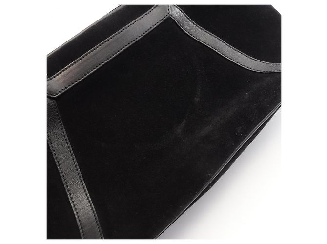 Borsa Gucci Bamboo nera in scamosciato e pelle Nero - vista 9