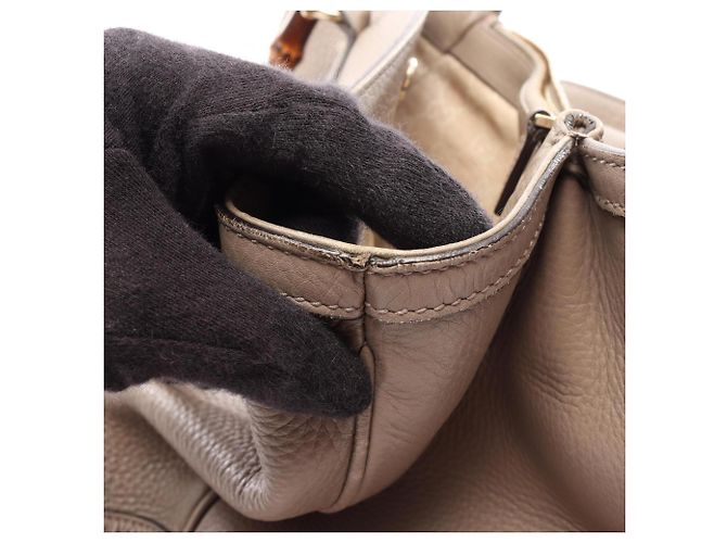 Borsa Tote Gucci Bamboo Beige - vista 11