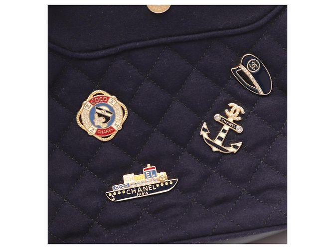 Borsa a tracolla Chanel Paris Hamburg Blu navy - vista 7