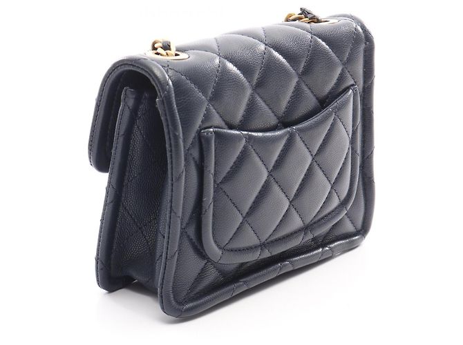Borsa a Spalla Chanel Matelassé Navy Blu navy - vista 2