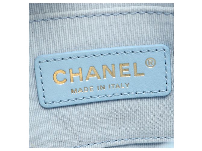 Borsa a tracolla Chanel Matelassé in pelle di agnello Blu - vista 4
