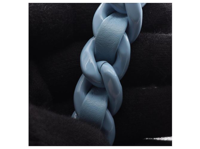 Borsa a tracolla Chanel Matelassé in pelle di agnello Blu - vista 9
