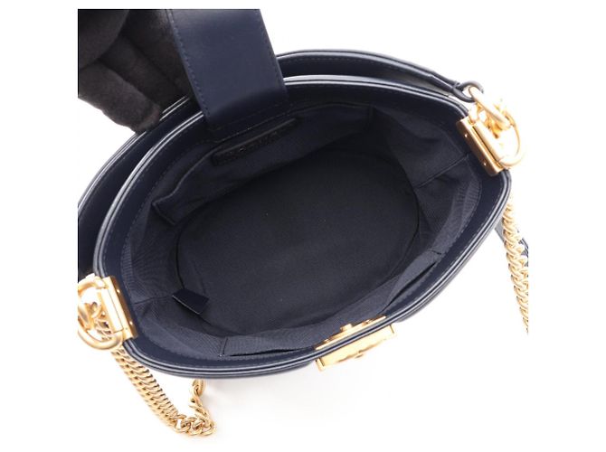 Sac à bandoulière 2-way Chanel Boy Bleu Marine - vue 3