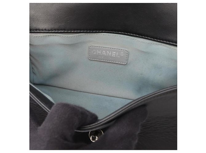 Borsa Chanel Boy in agnello nero - vista 11