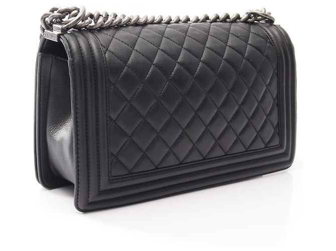 Borsa Chanel Boy in agnello nero - vista 2