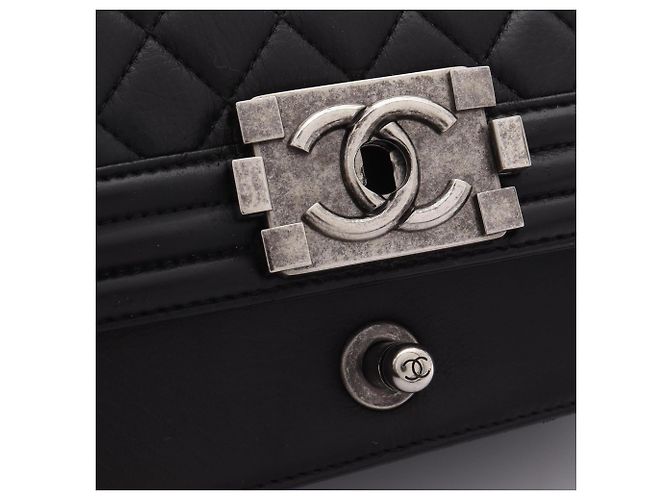 Borsa Chanel Boy in agnello nero - vista 6