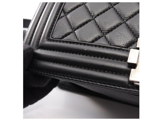 Borsa Chanel Boy in agnello nero - vista 9
