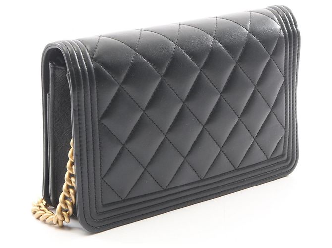 Borsa a tracolla Boy in agnello nero Chanel - vista 2