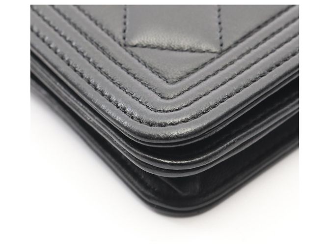 Borsa a tracolla Boy in agnello nero Chanel - vista 8