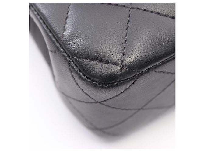 Borsa a tracolla Chanel Matelassé Double Flap Nero Bianco - vista 7