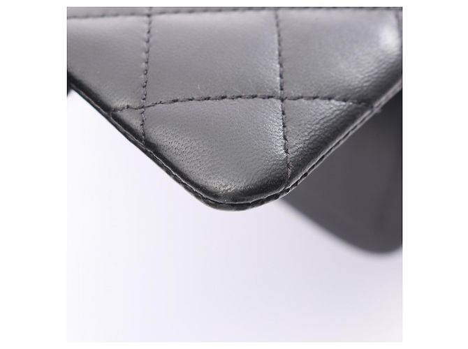 Borsa a tracolla Chanel Matelassé Double Flap Nero Bianco - vista 9