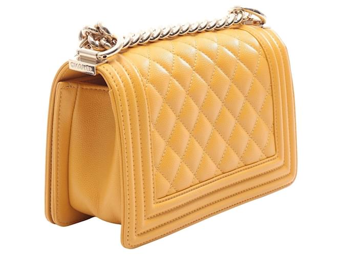 Borsa a Spalla Chanel Boy Small Giallo - vista 2