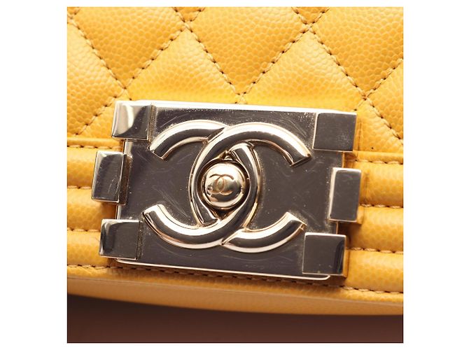 Borsa a Spalla Chanel Boy Small Giallo - vista 7