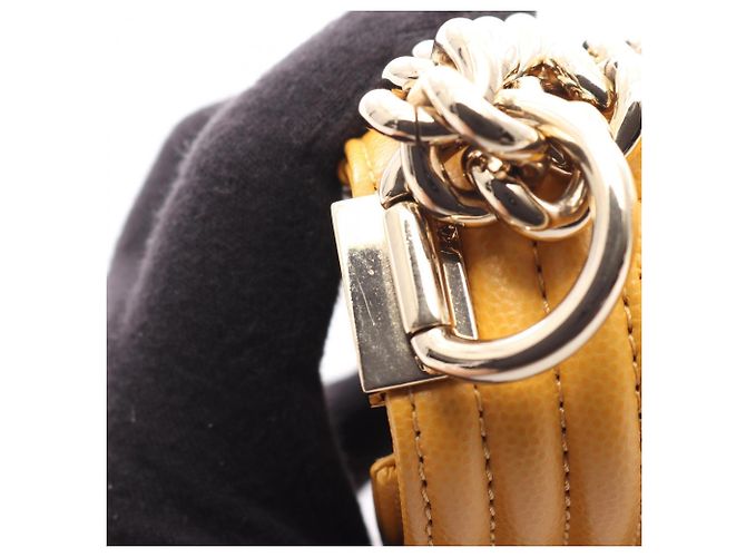 Borsa a Spalla Chanel Boy Small Giallo - vista 8