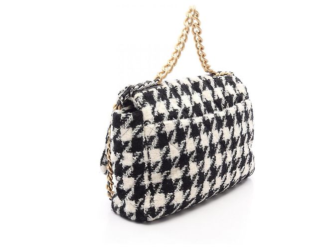 Borsa a tracolla 2-Way Chanel 19 Dixneuf Maxi Combination Hardware Houndstooth Nero Bianco - vista 2