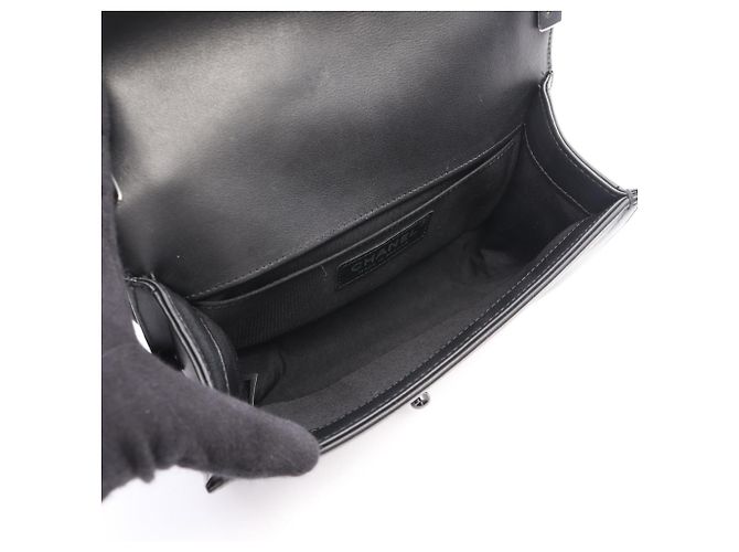 Borsa a Spalla Chanel Boy Small Nero - vista 3
