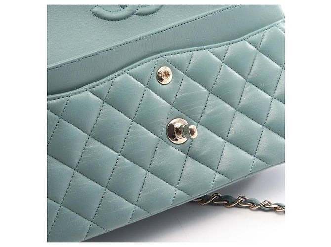 Timeless Borsa Chanel Matelassé Double Flap Verde - vista 11
