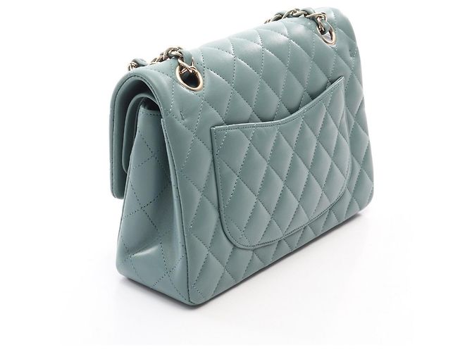 Timeless Borsa Chanel Matelassé Double Flap Verde - vista 2