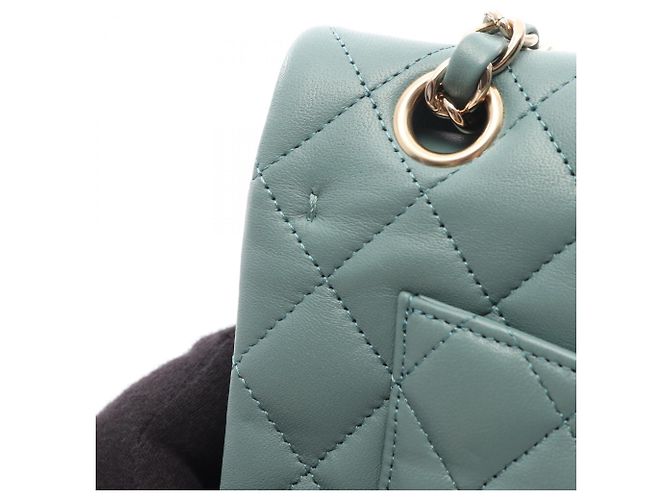 Timeless Borsa Chanel Matelassé Double Flap Verde - vista 9