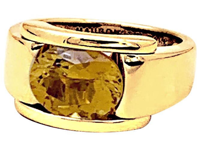 Anello Mauboussin, "Alessandra", oro e citrino - vista 3