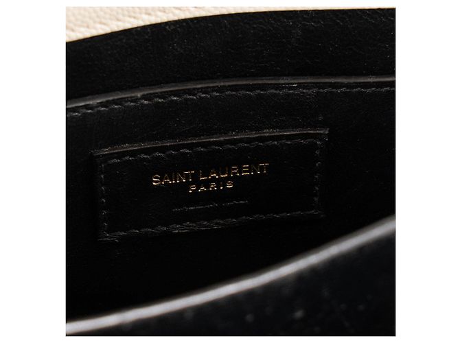 SAINT LAURENT - Borsa a tracolla Cassandra mini Top Handle in pelle granulata beige - vista 10