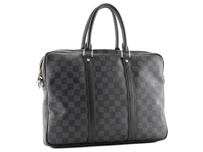 LOUIS VUITTON - Porte-documents Louis Vuitton en toile damier graphite Noir - vue 2