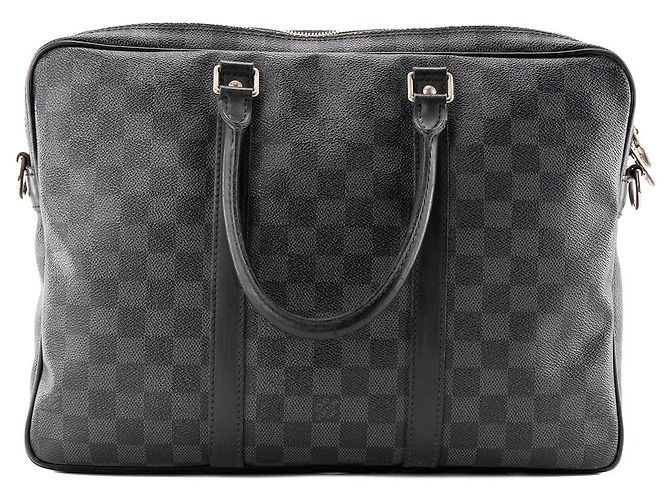 LOUIS VUITTON - Porte-documents Louis Vuitton en toile damier graphite Noir - vue 3