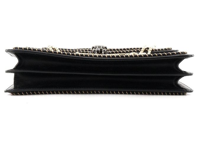 Autre Marque BULGARI - Borsa a tracolla Serpenti Bulgari in pelle liscia nera Nero - vista 4