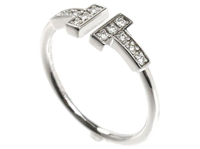 Anello T Wire in oro bianco 18K con diamanti Tiffany & Co. - vista 2