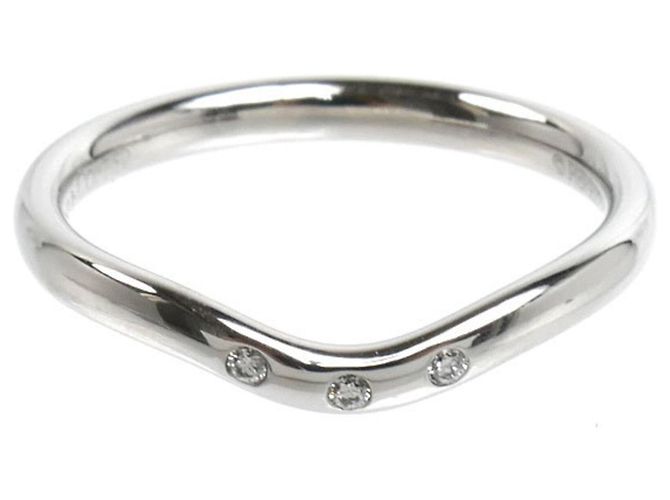 Anello a fascia curva in oro bianco 18K e diamanti Tiffany & Co. - vista 3