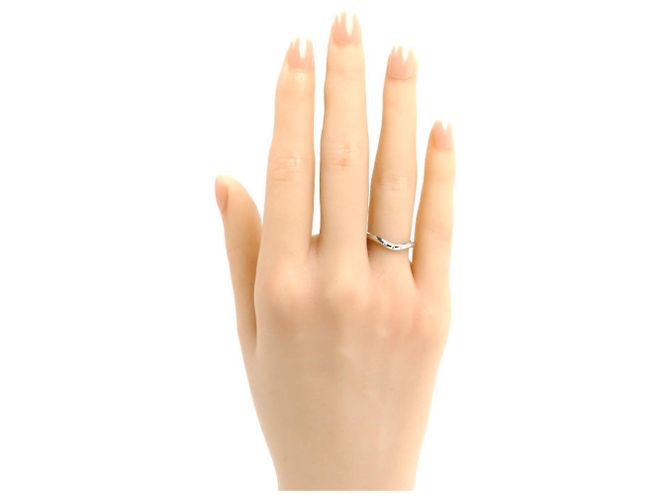 Anello a fascia curva in oro bianco 18K e diamanti Tiffany & Co. - vista 7