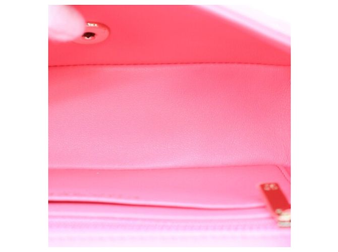 Borsa a tracolla Chanel Mini Matelassé in agnello Rosa - vista 10