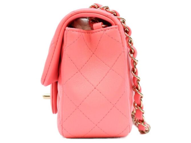 Borsa a tracolla Chanel Mini Matelassé in agnello Rosa - vista 2