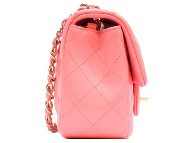 Borsa a tracolla Chanel Mini Matelassé in agnello Rosa - vista 4