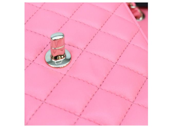 Borsa a tracolla Chanel Mini Matelassé in agnello Rosa - vista 9