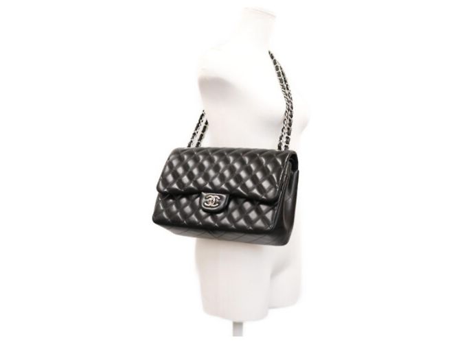 Chanel Lambskin Double Flap Shoulder Bag Brown - view 19
