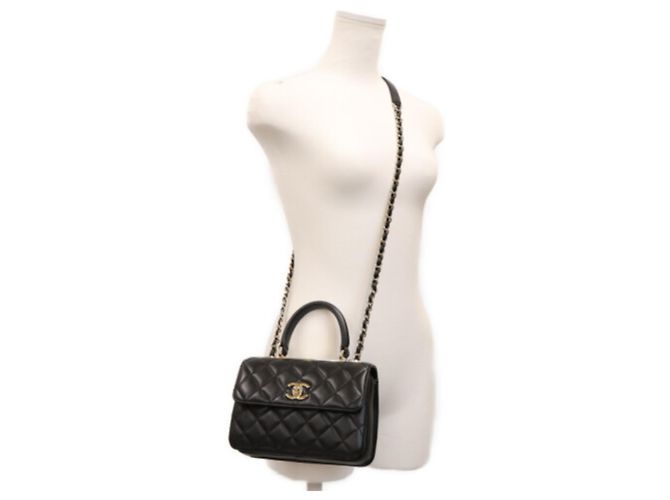 Borsa a tracolla mini Chanel Lambskin Trendy CC Nero - vista 15