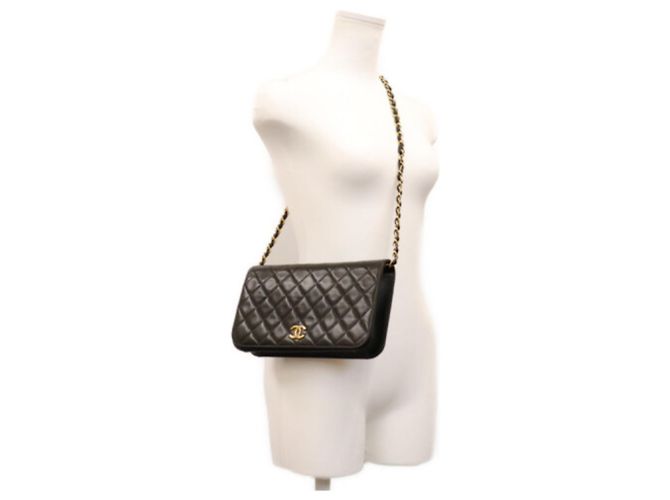 Borsa a tracolla Chanel Lambskin Full Flap Nero - vista 14