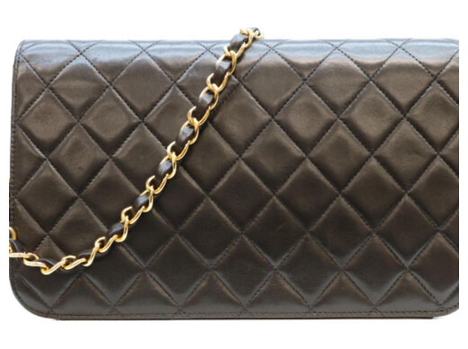 Borsa a tracolla Chanel Lambskin Full Flap Nero - vista 3