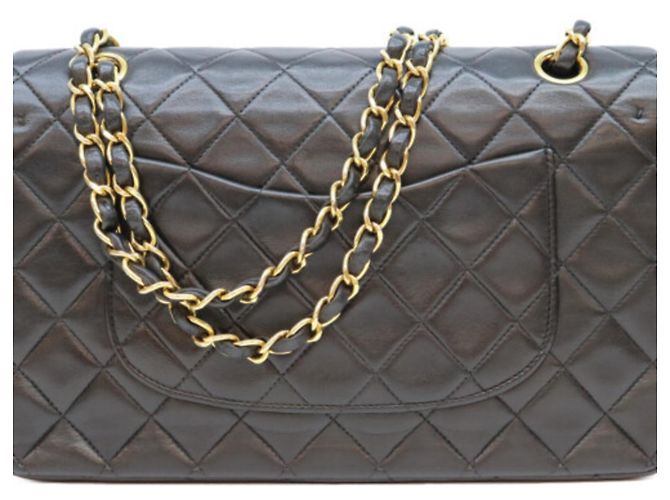 Borsa a tracolla Chanel in agnello Nero - vista 3